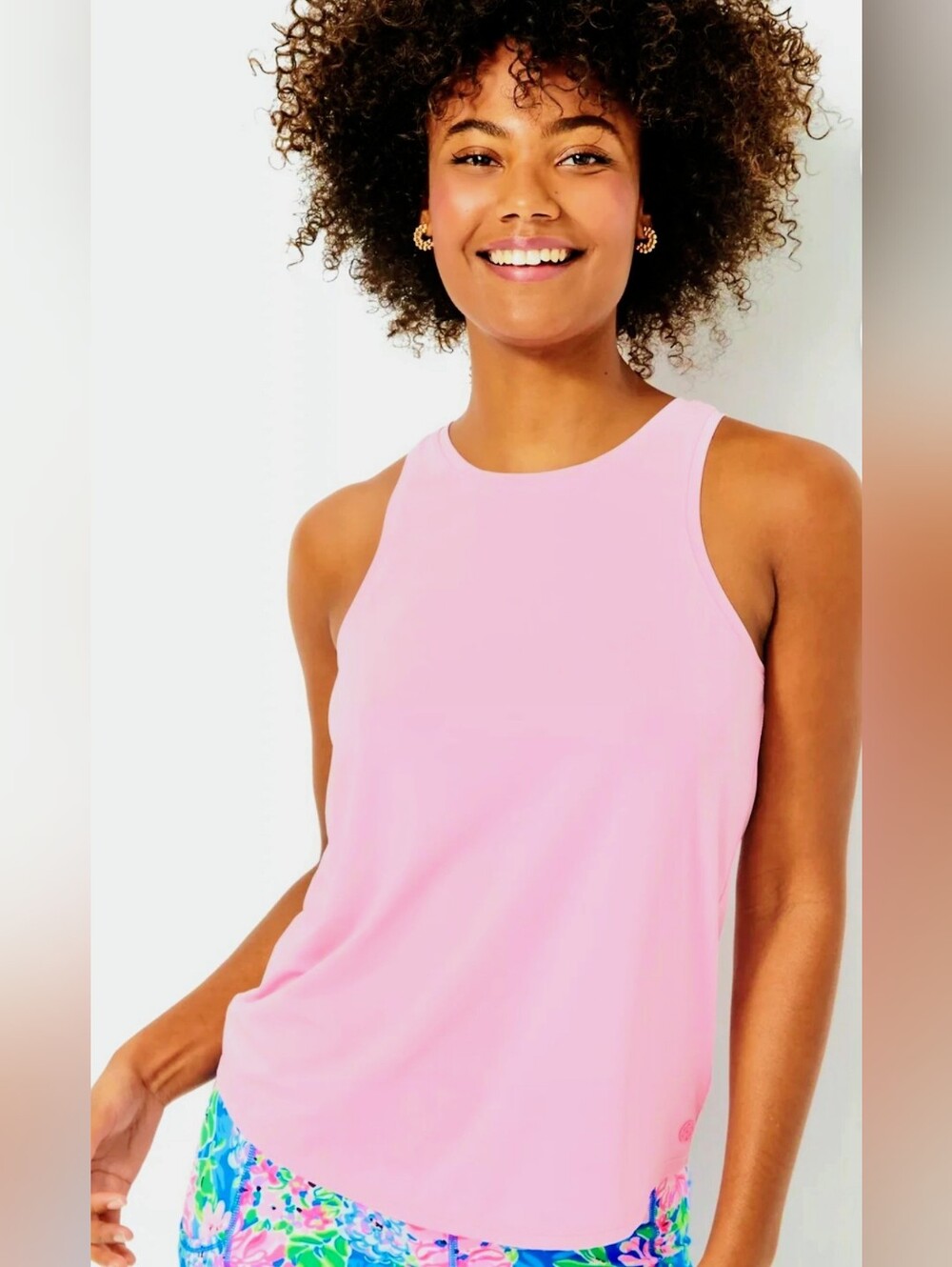 LILLY PULITZER  Luxletic Westley Active Tank TOP UPF50 Shell Pink XS NWT